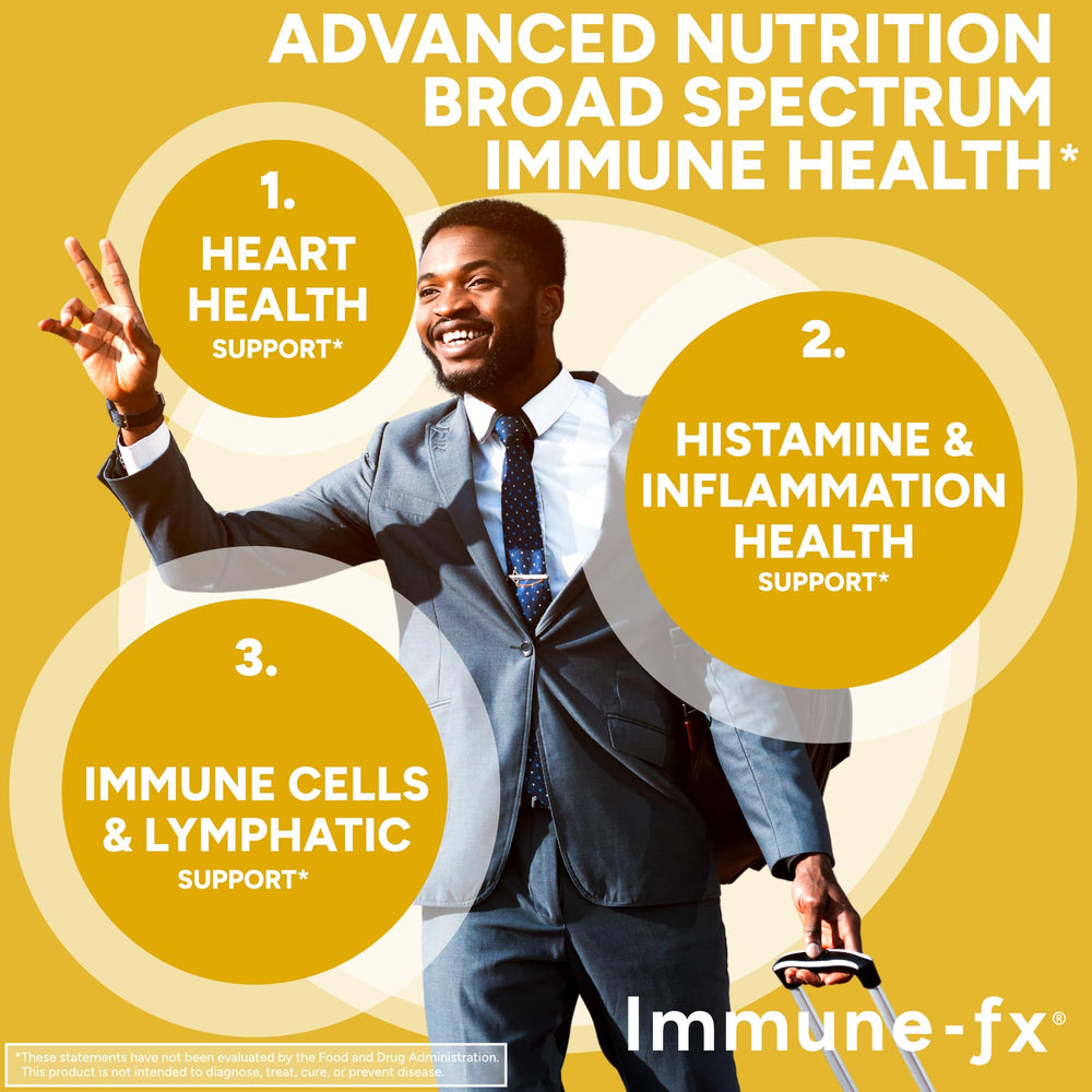 Immune-fx bottle label close-up emphasizing vegan and allergen-free ingredients