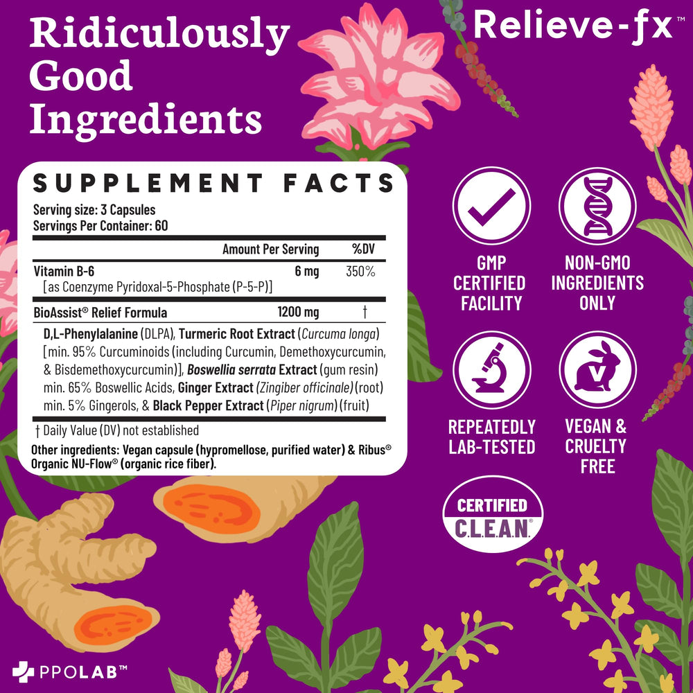 Symbolic icon of black pepper extract aiding bioavailability in Relieve-fx