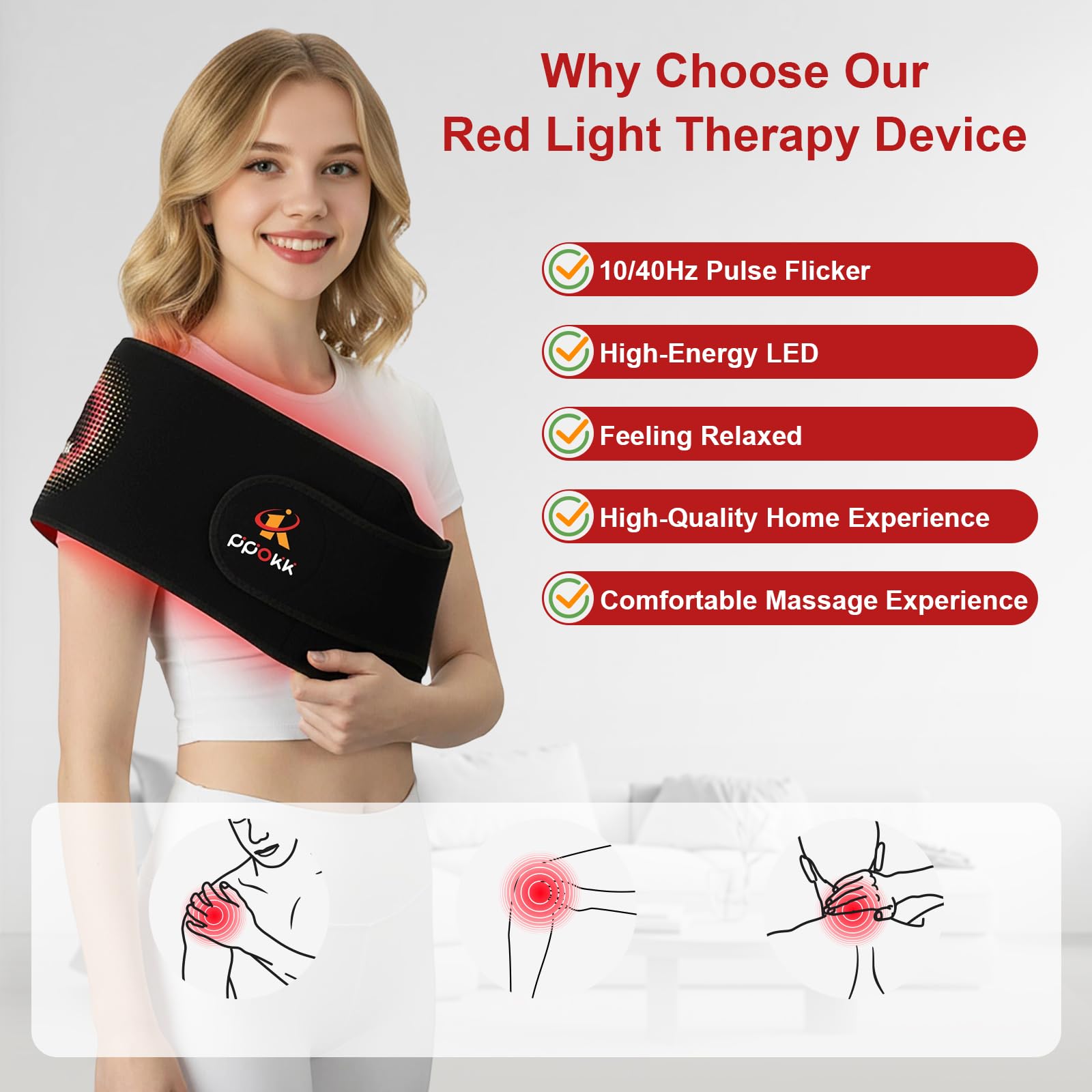 PPOKK belt demonstrates red plus infrared light modes for broader reach