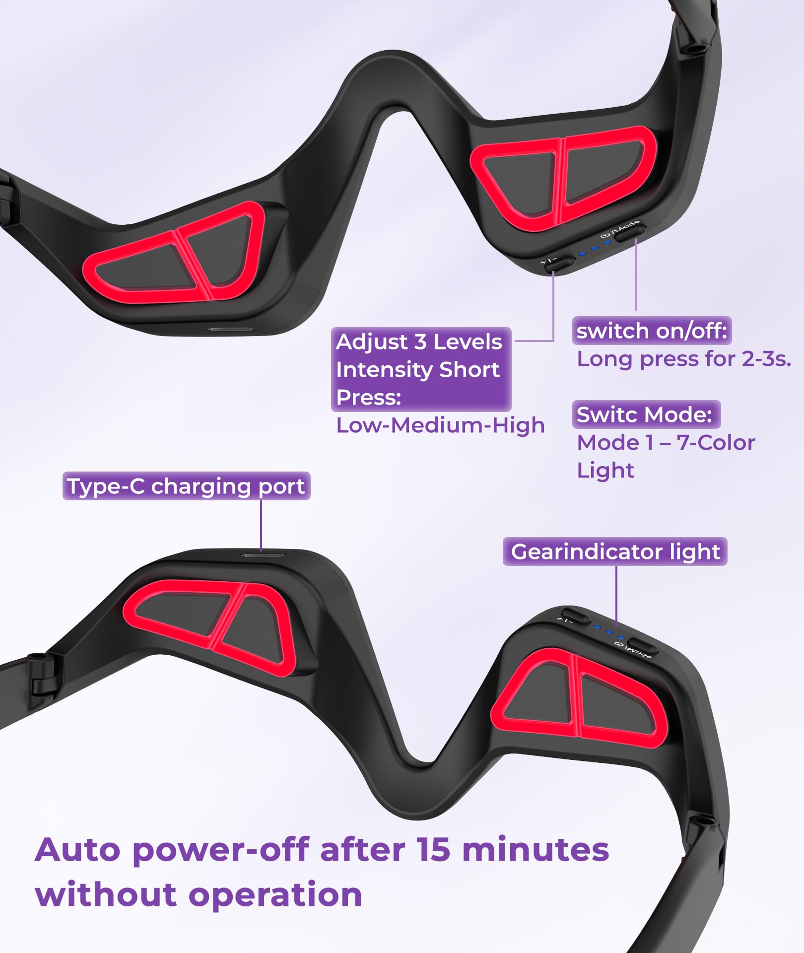 PQSNZ Eye 15-minute auto-shutoff helps safe, efficient sessions.