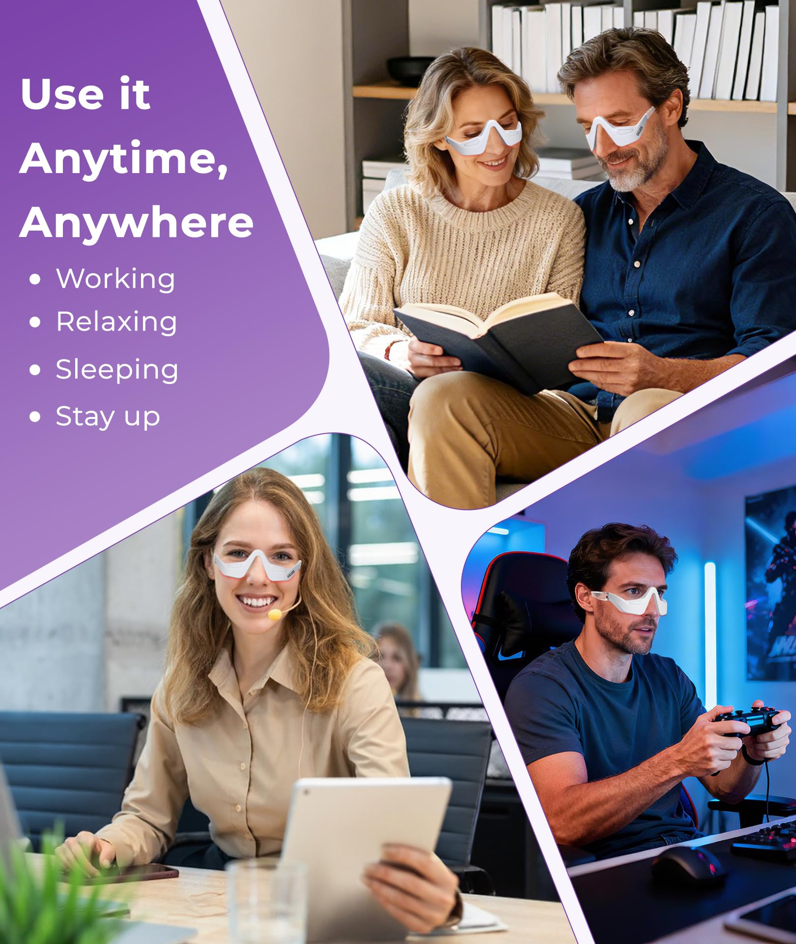 PQSNZ Eye Cordless glasses with Type-C charging for convenience