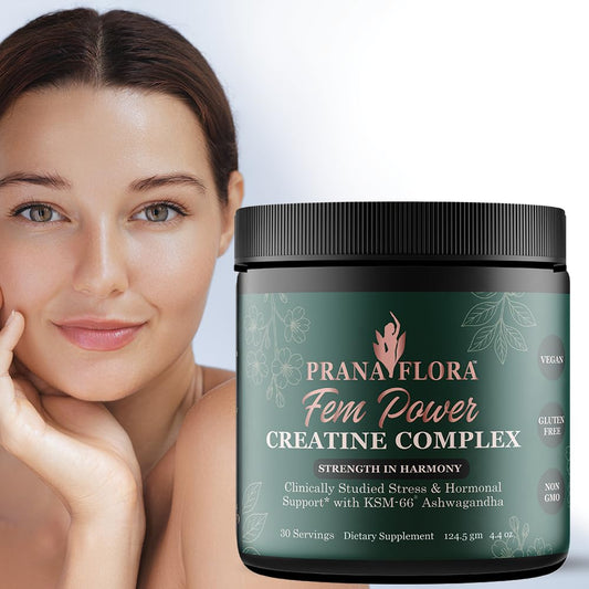 Prana Flora FemPower Creatine bottle highlighting women's strength support