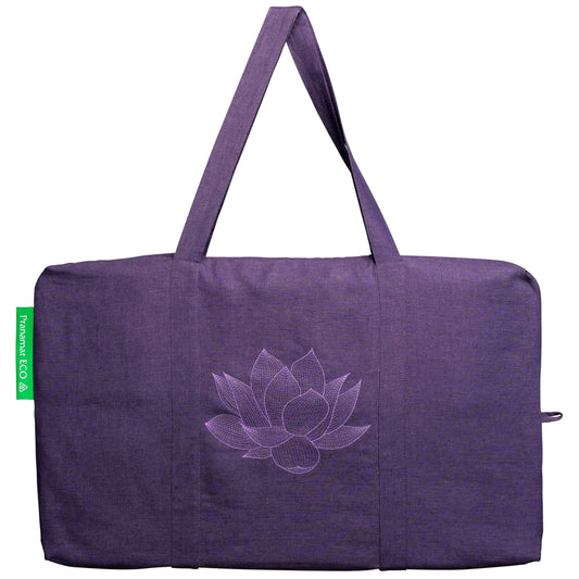 Pranamat Bag lavender close-up, portable carry for on-the-go acupressure relaxation.