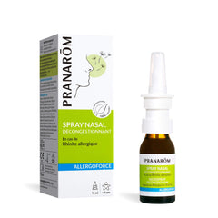 Pranarom Allergoforce nasal spray bottle for easy at-home nasal care.