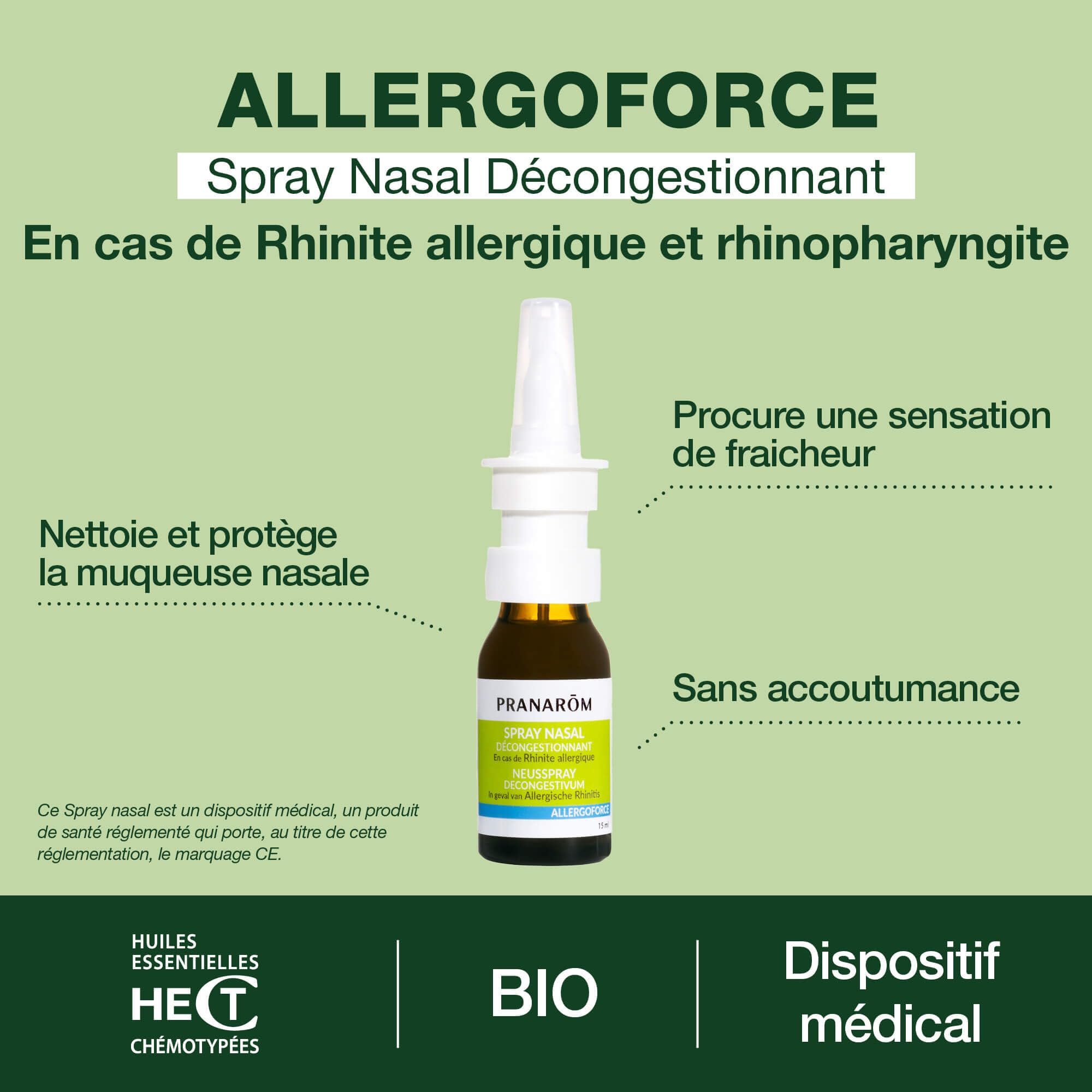 Front view of packaging showing AllergoForce name for daily use.