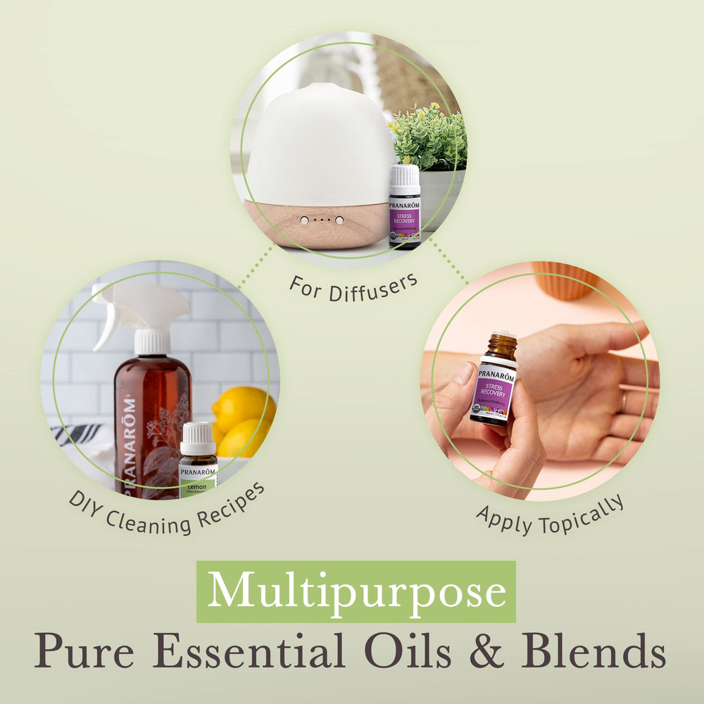 Pranarom grapefruit oil bottle adds bright fragrance to cleaning routines.