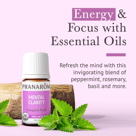 Pranarom Mental Clarity diffuser setup with a citrus scent for energizing ambiance.