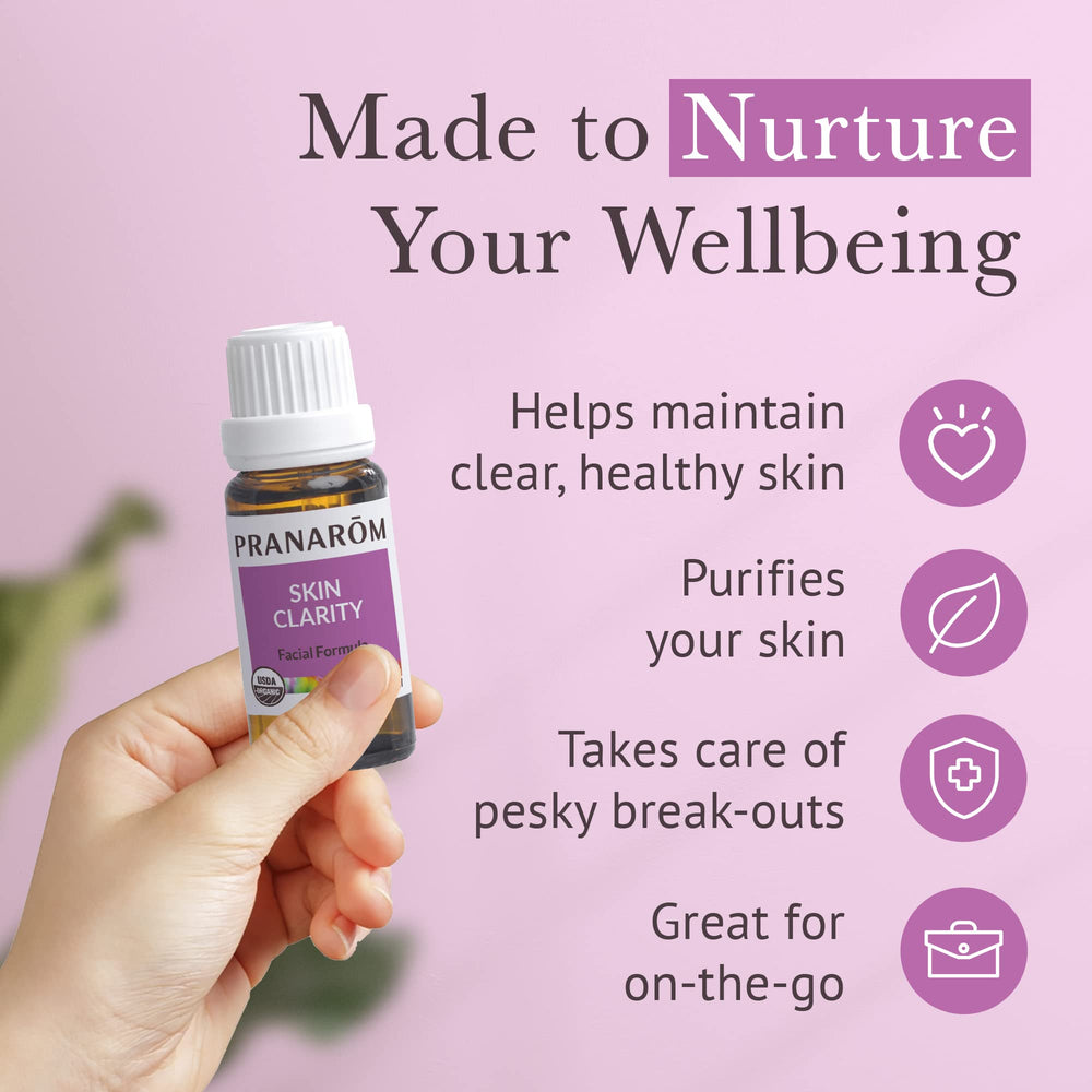 Pranarom Skin Clarity topically used with moisturizer for routines.