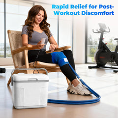 Pravoluxmax reservoir and ice-fill setup for easy at-home therapy.