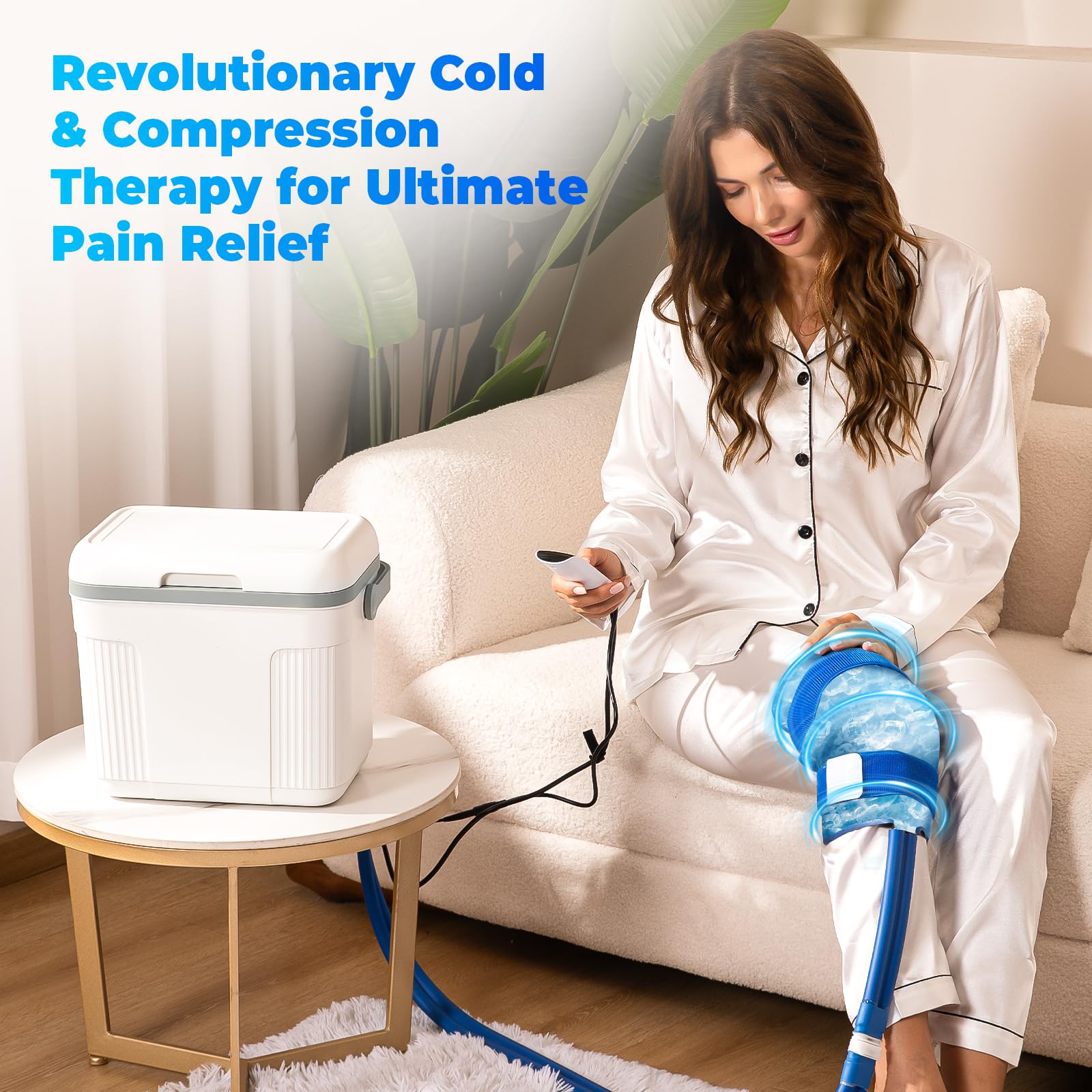 Pravoluxmax programmable controller side view enables customized cooling sessions at home.