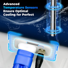 Pravoluxmax pump and water tubing close-up ensures steady cold circulation.