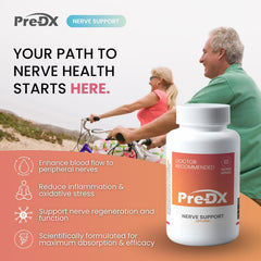 Capsule pour from Pre-DX bottle illustrating easy daily dose