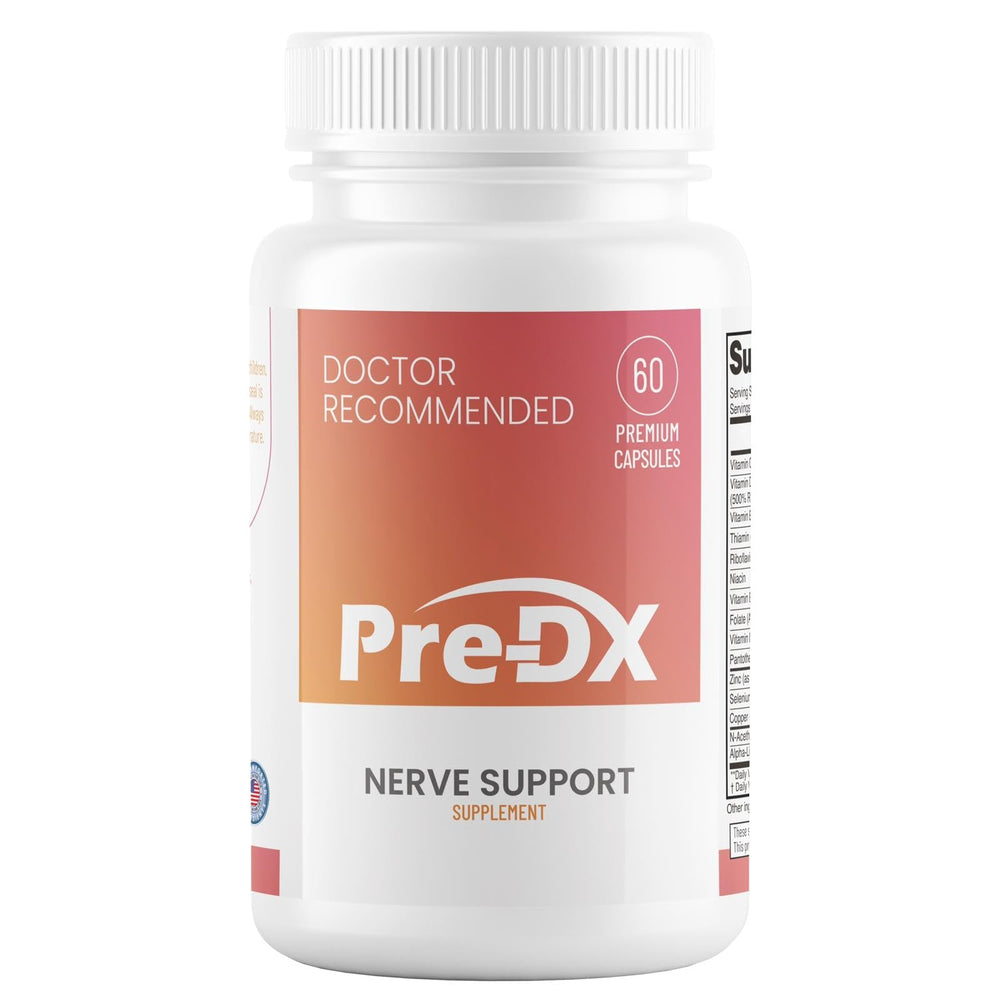 Pre-DX nerve-support bottle with capsules for daily resilience