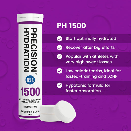Close-up of effervescent tablets dissolving quickly in water with Precision Hydration.