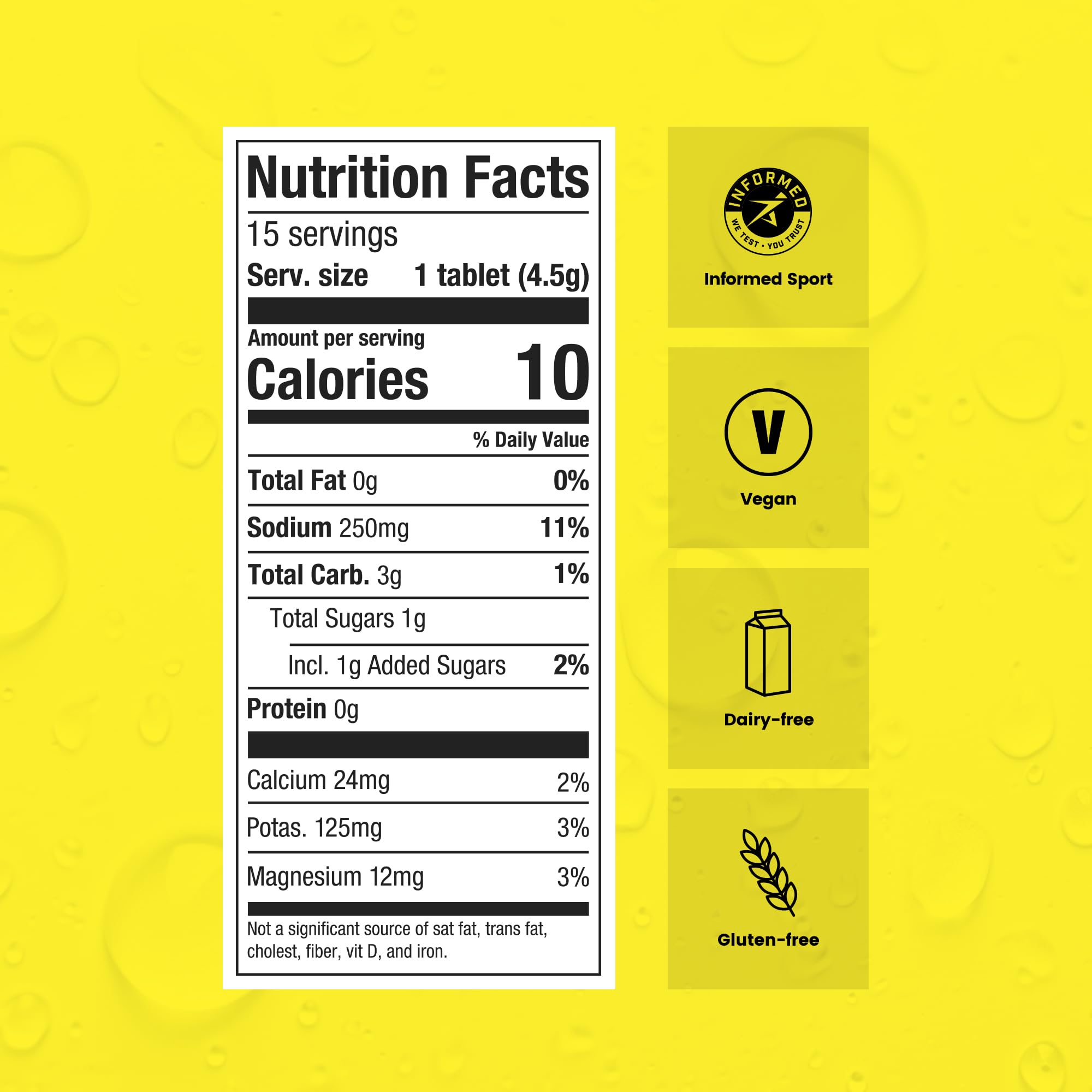 Precision Hydration 500ml dosing guidance on each tablet.