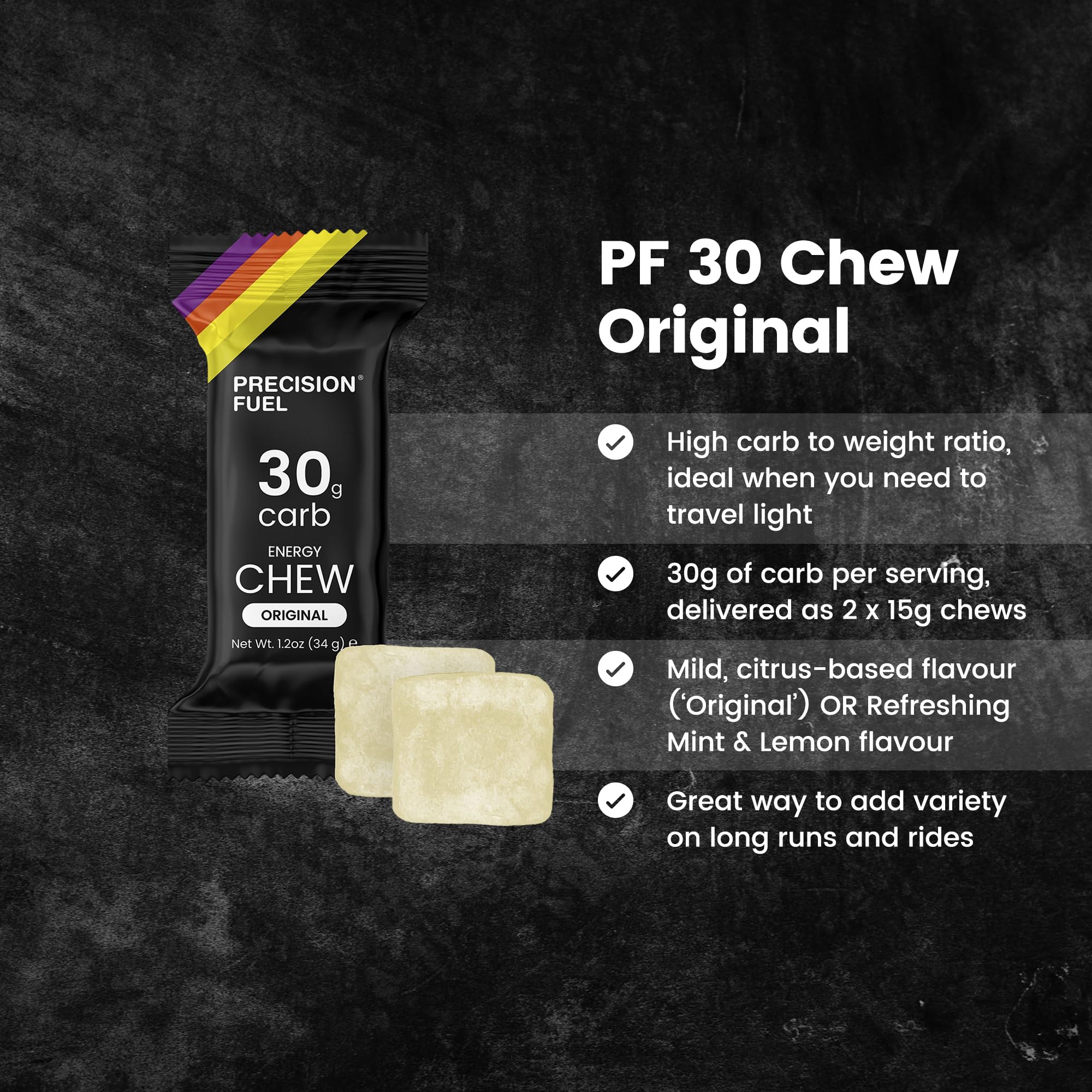 PF30 Mint Lemon chew packet for refreshing endurance fueling.