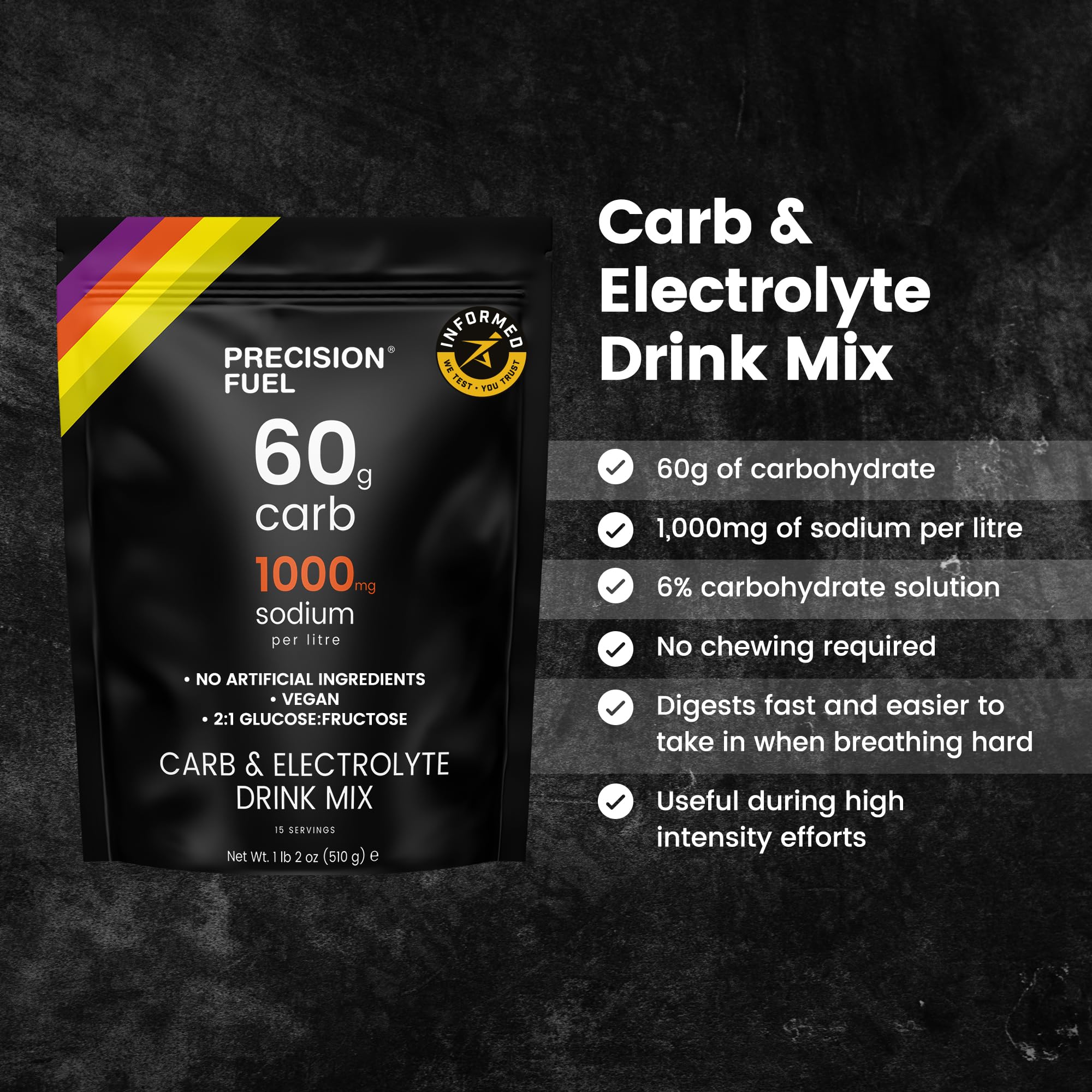 PF60 scoop with Precision Hydration powder for quick fueling during workouts.