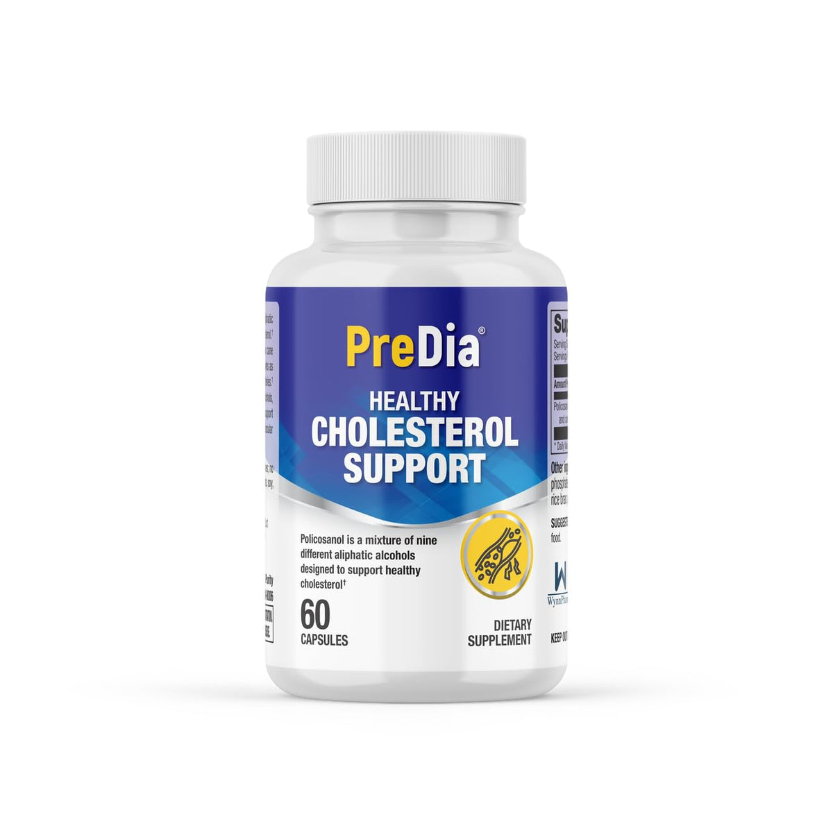 Predia Policosanol 20 mg bottle close up showing capsules for daily wellness