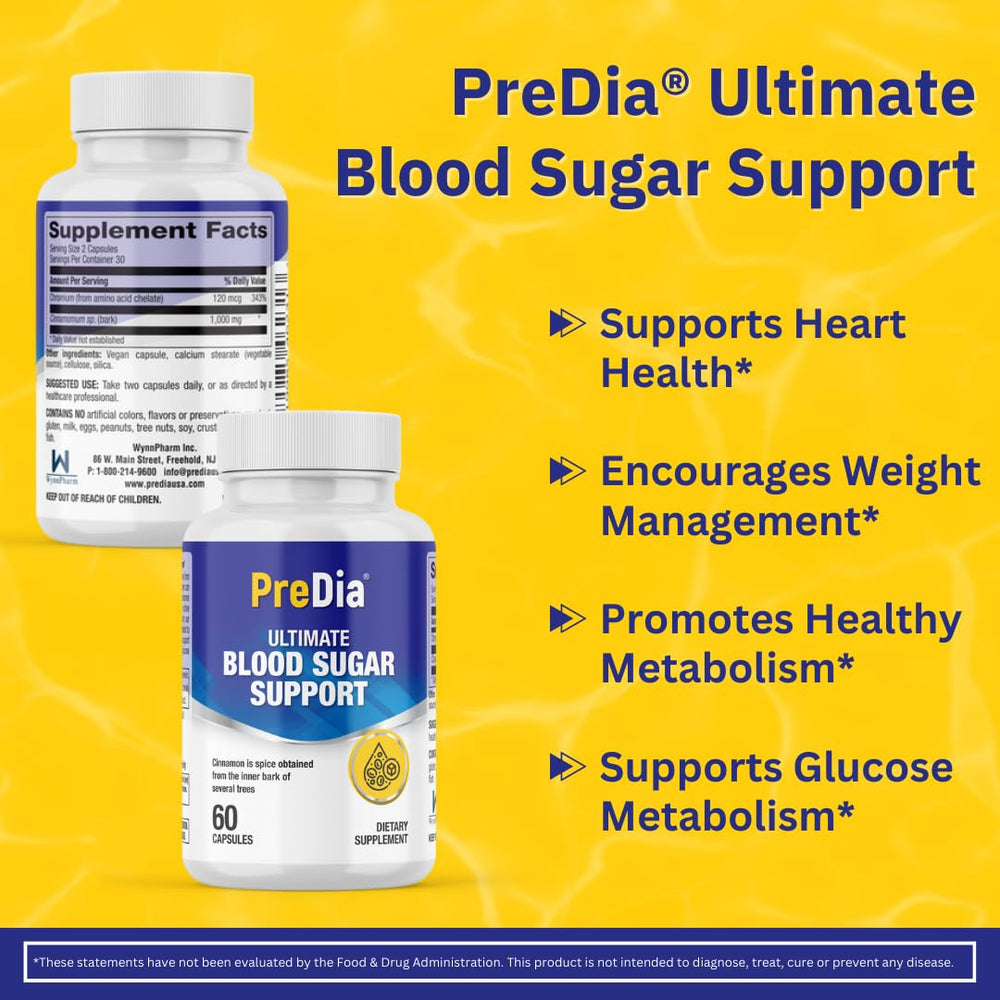 PREDIA Ultimate Blood Sugar bottle pour captured for easy daily intake.