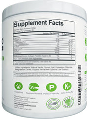 Preferred Elements Keto Collagen shake poured into a glass with a creamy finish.