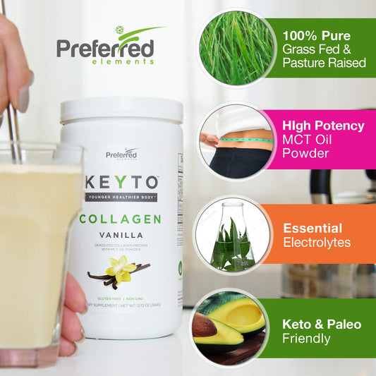 Preferred Elements KEYTO Vanilla powder ready for keto coffees and shakes.