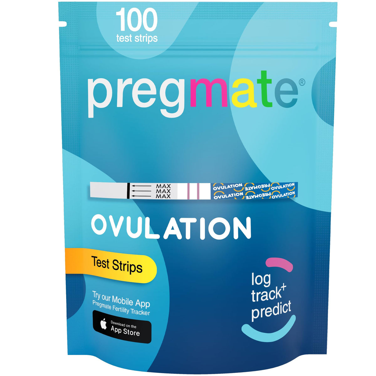 Pregmate box of ovulation test strips for convenient home tracking.