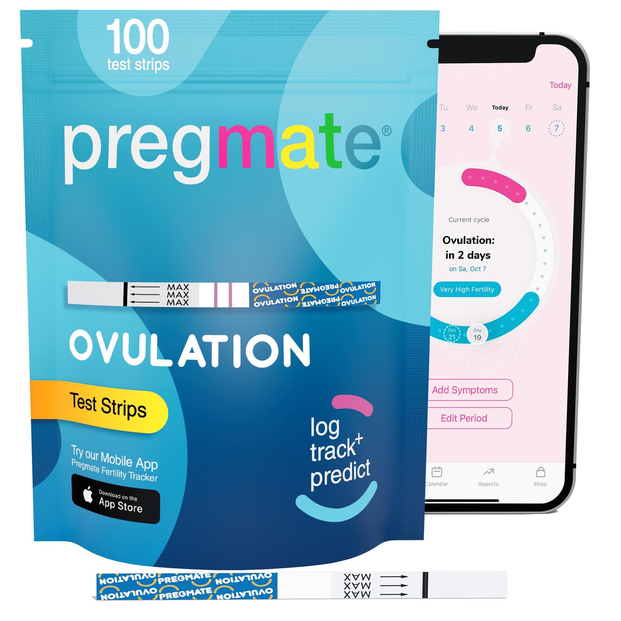 Pregmate complete ovulation test set displayed on a clean surface for daily testing.