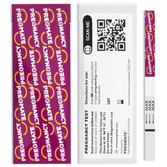 Pregmate easy-use pregnancy test strip with simple, two-step readout