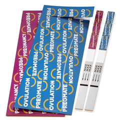 Pregmate ovulation test strip close-up highlights sensitivity and clarity for accurate readings.