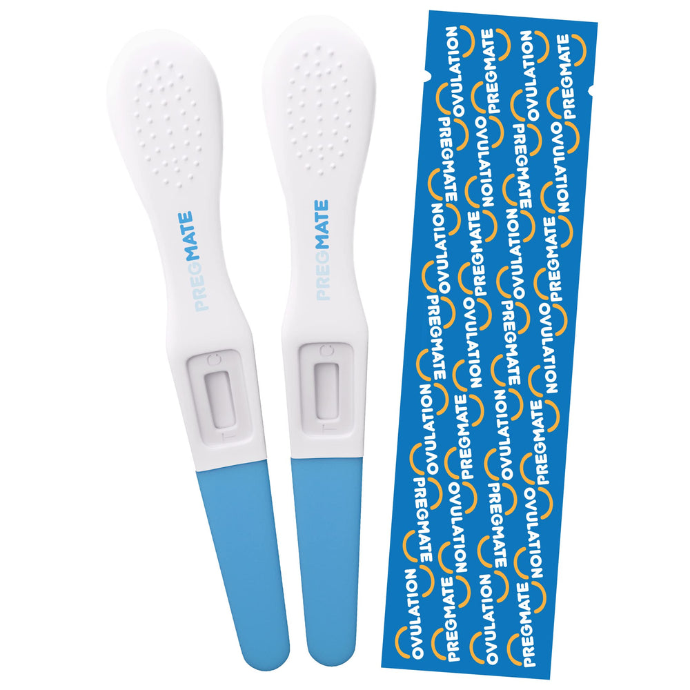 Pregmate test strip in-use with urine sample illustrating simple workflow.
