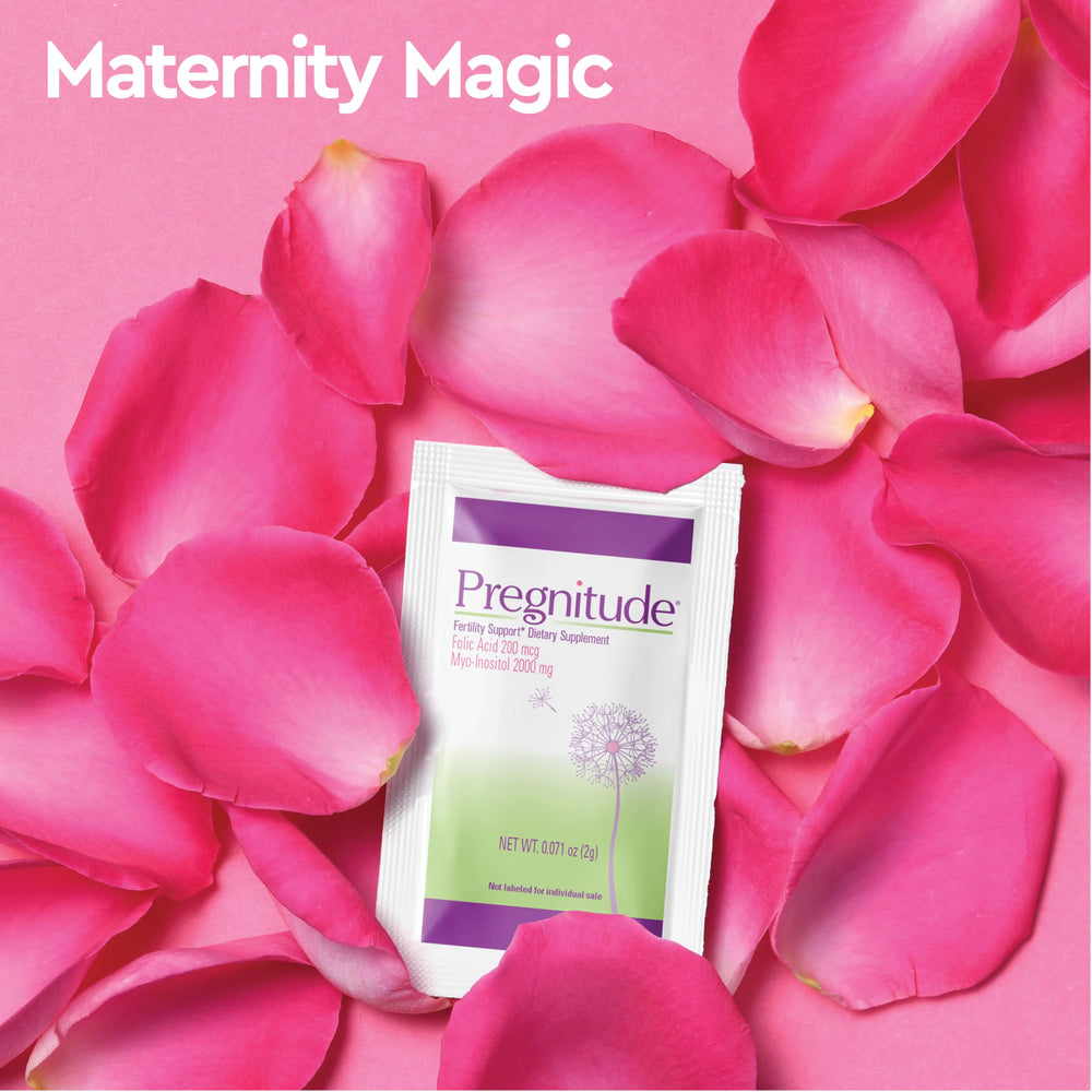 Pregnitude gluten-free seal indicating suitability for restricted diets.
