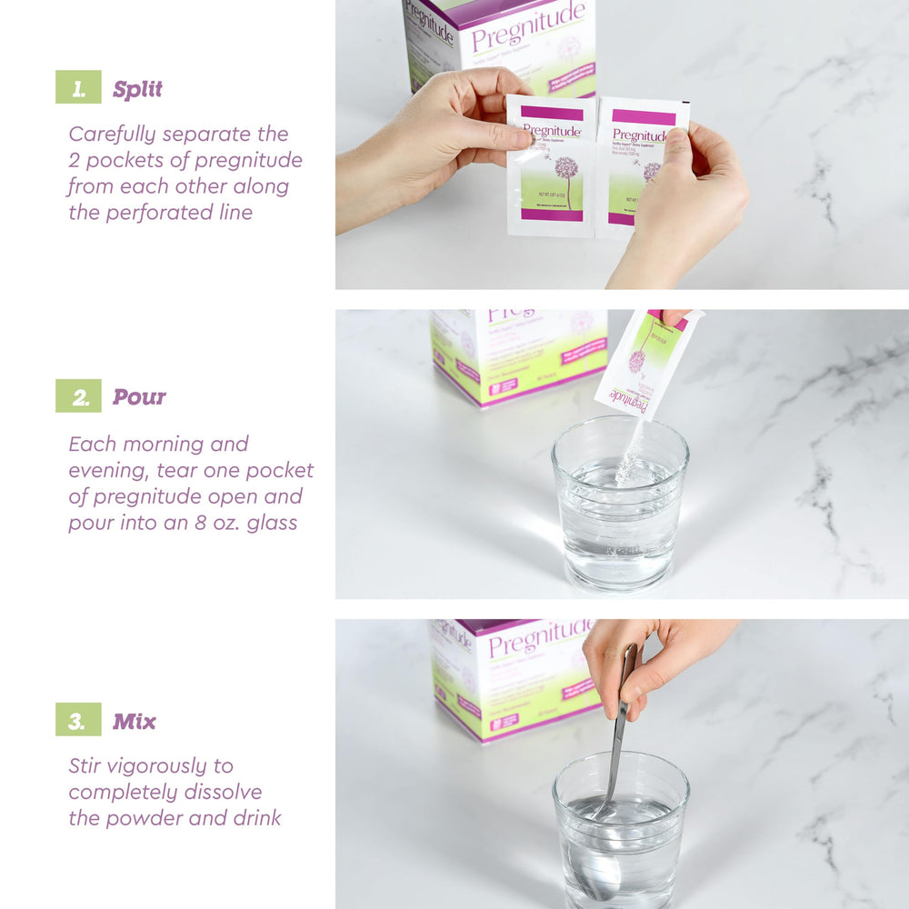 Powder dissolving in water to create a tasteless solution.