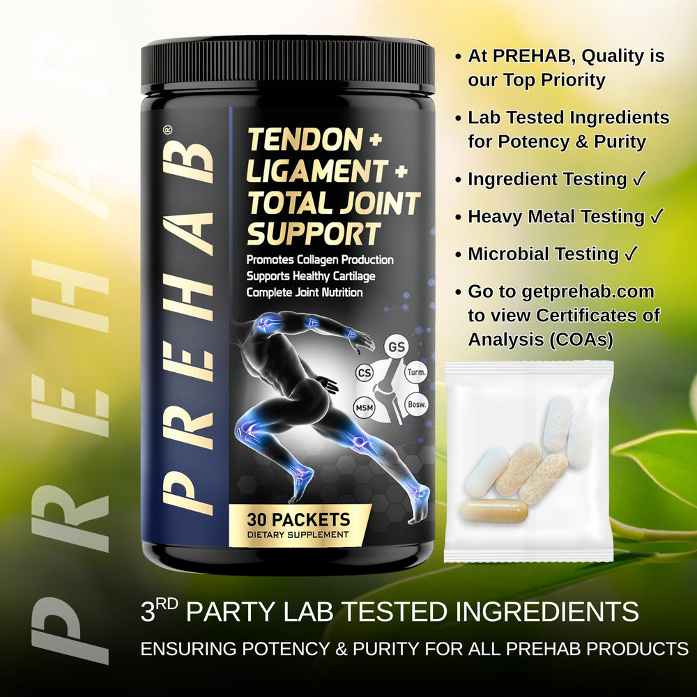 PREHAB 40-ingredient complex with glucosamine, chondroitin, MSM and turmeric