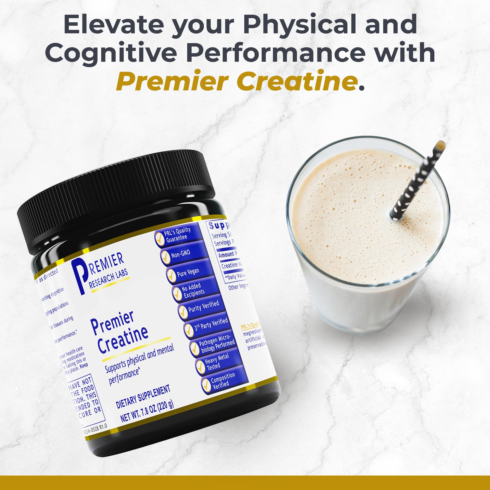 Premier Research Labs Premier Creatine powder scoop for precise daily servings.