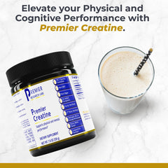 Premier Research Labs Premier Creatine powder scoop for precise daily servings.