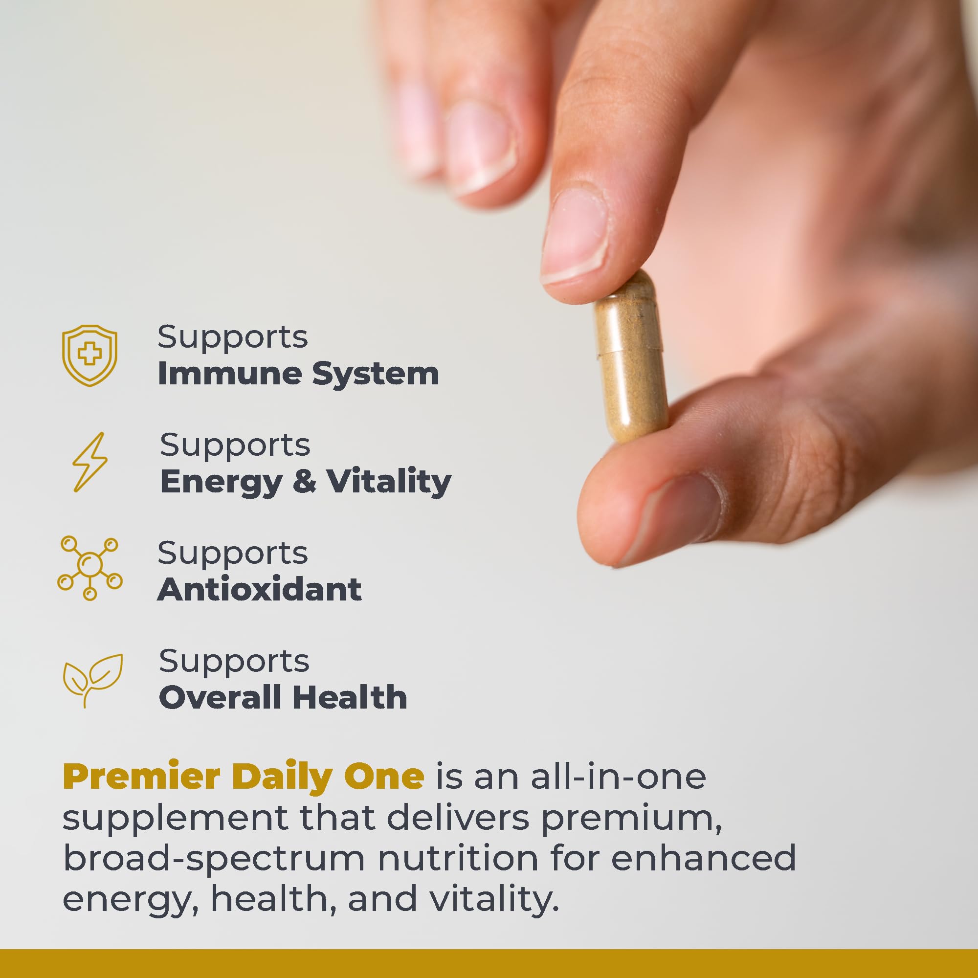 Premier Daily One capsules served in a bowl ready for daily routine