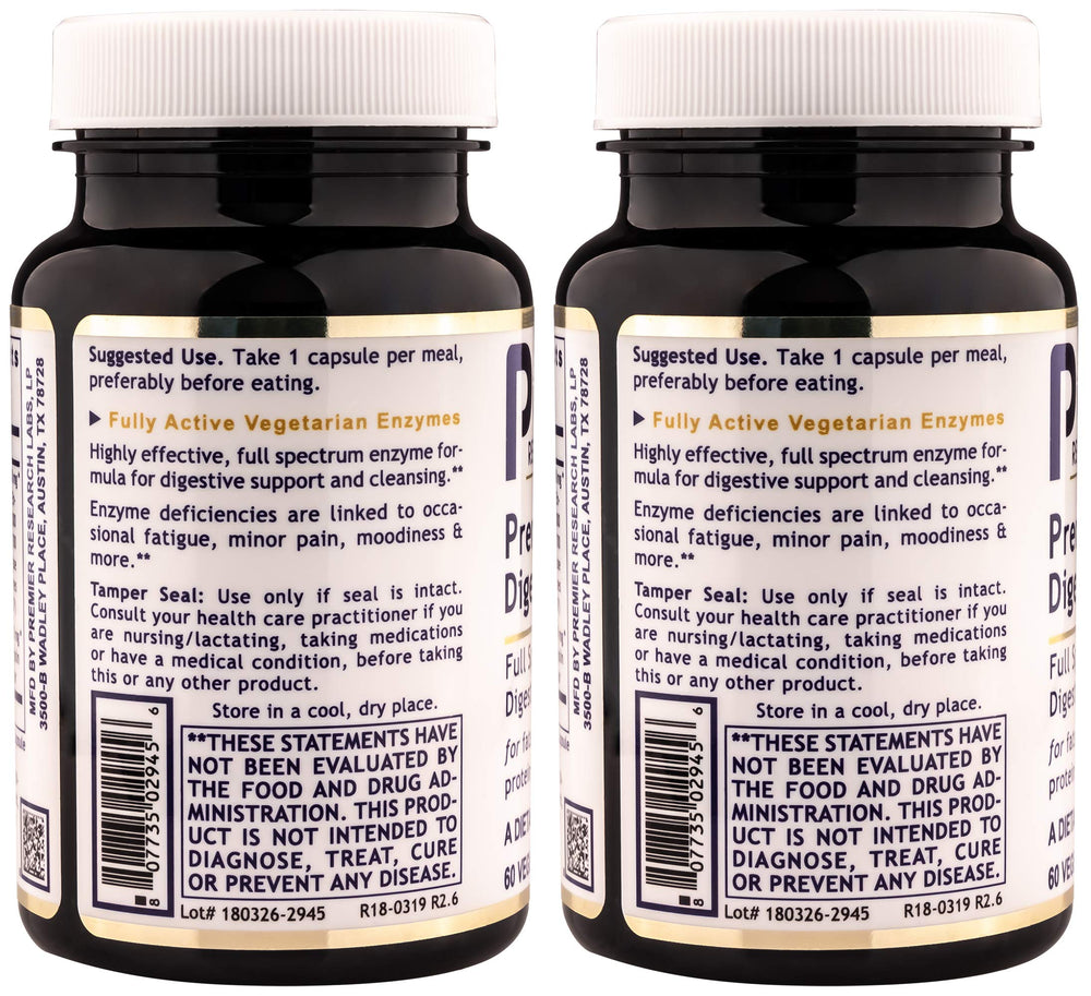 Bottle label highlights Plant-Gest Support and vegan pepsin for protein digestion.