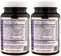 Capsules show a smooth enzyme blend for easier digestion after meals.
