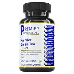 Premier Green Tea Extract capsules bottle offers convenient daily antioxidant support.
