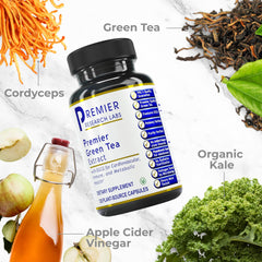 Premier Green Tea Extract egcg per serving highlights active antioxidant content.