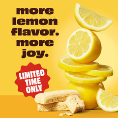 Premier Protein Lemon Bar smoothie blended with fruit for a refreshing boost