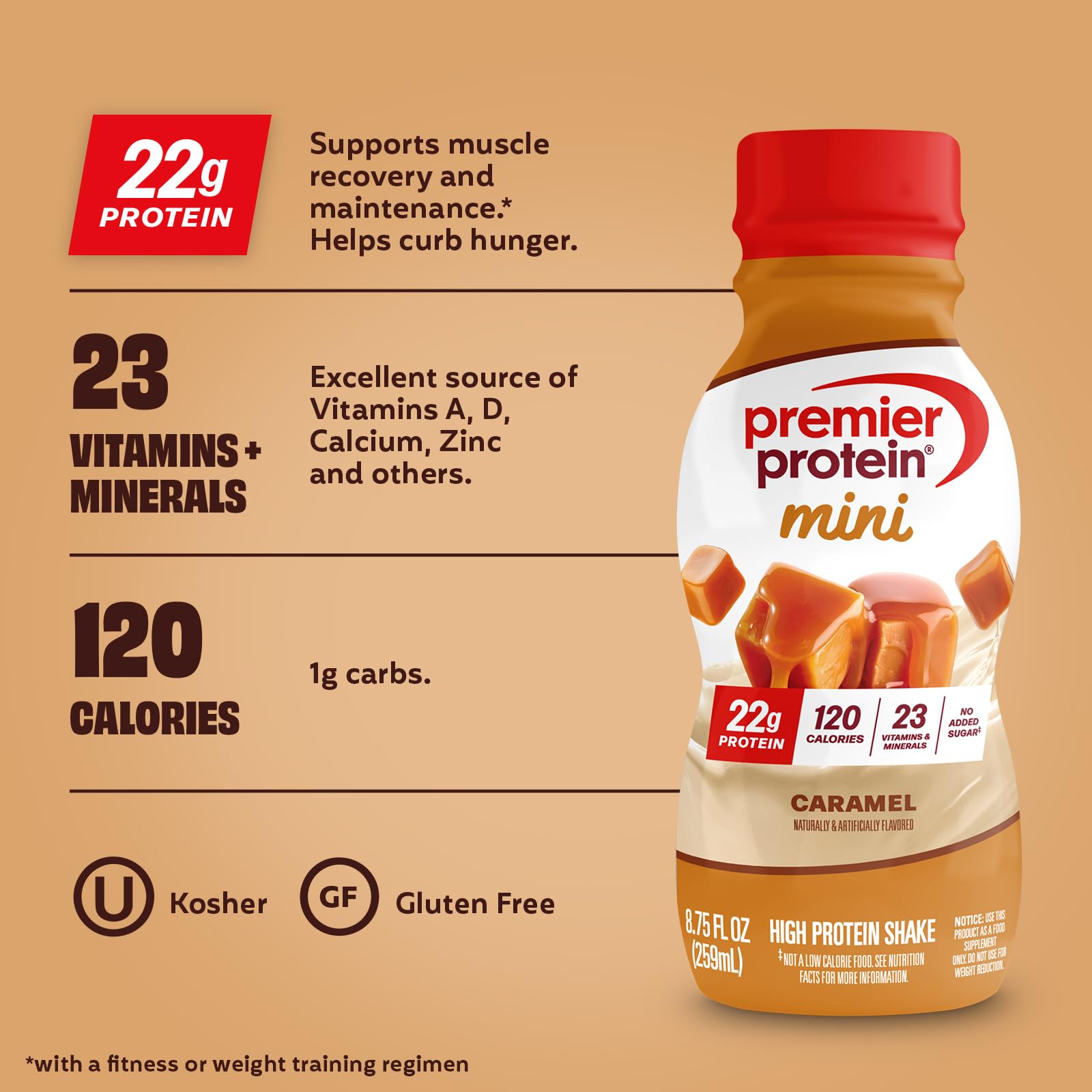 Premier Protein MINIs chocolate finish conveys a smooth energy boost after workouts