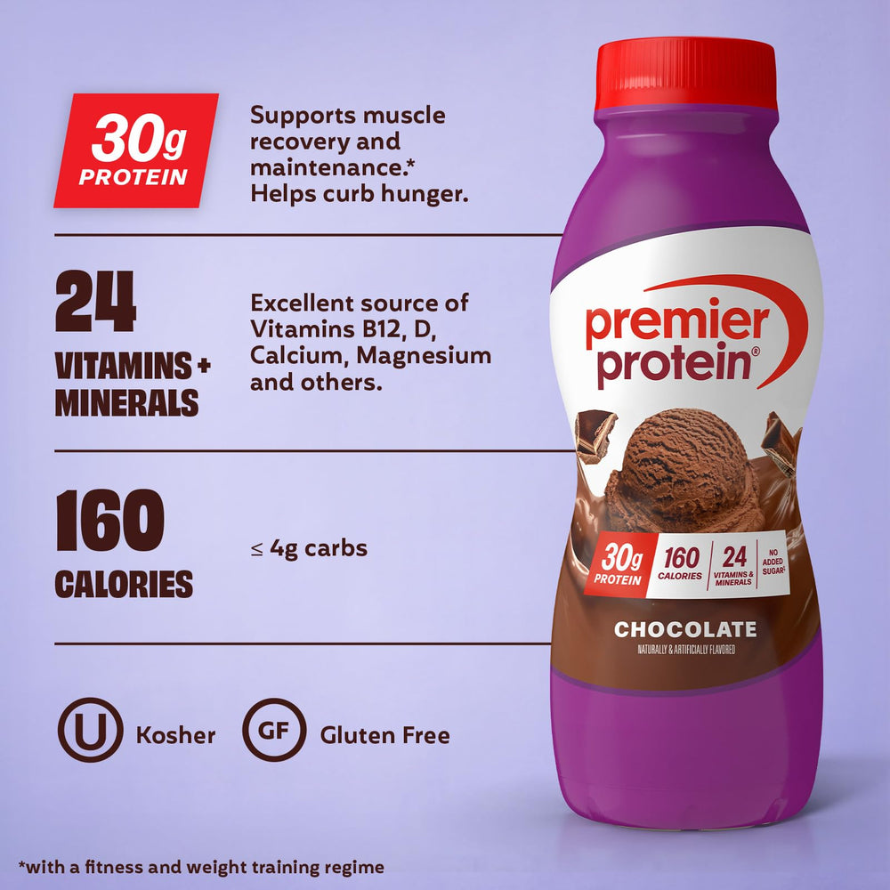 Premier Protein Shake caramel flavor bottle with silky sweetness