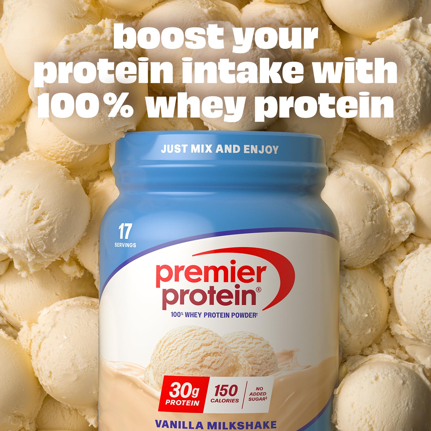 Premier Protein Vanilla Milkshake mix with water creates a smooth, easy shake.