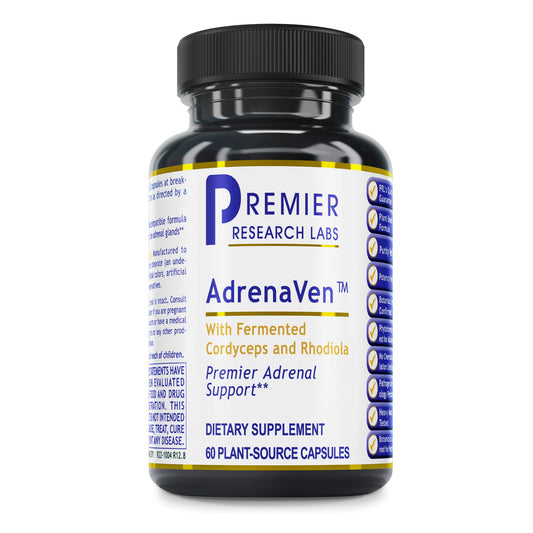 Premier Research Labs AdrenaVen bottle for daily adrenal support.