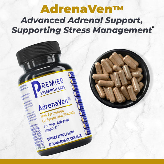 AdrenaVen capsules close-up highlighting plant-based wellness.