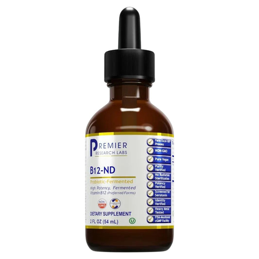 Premier Research Labs B12-ND bottle with pour for easy dosing.