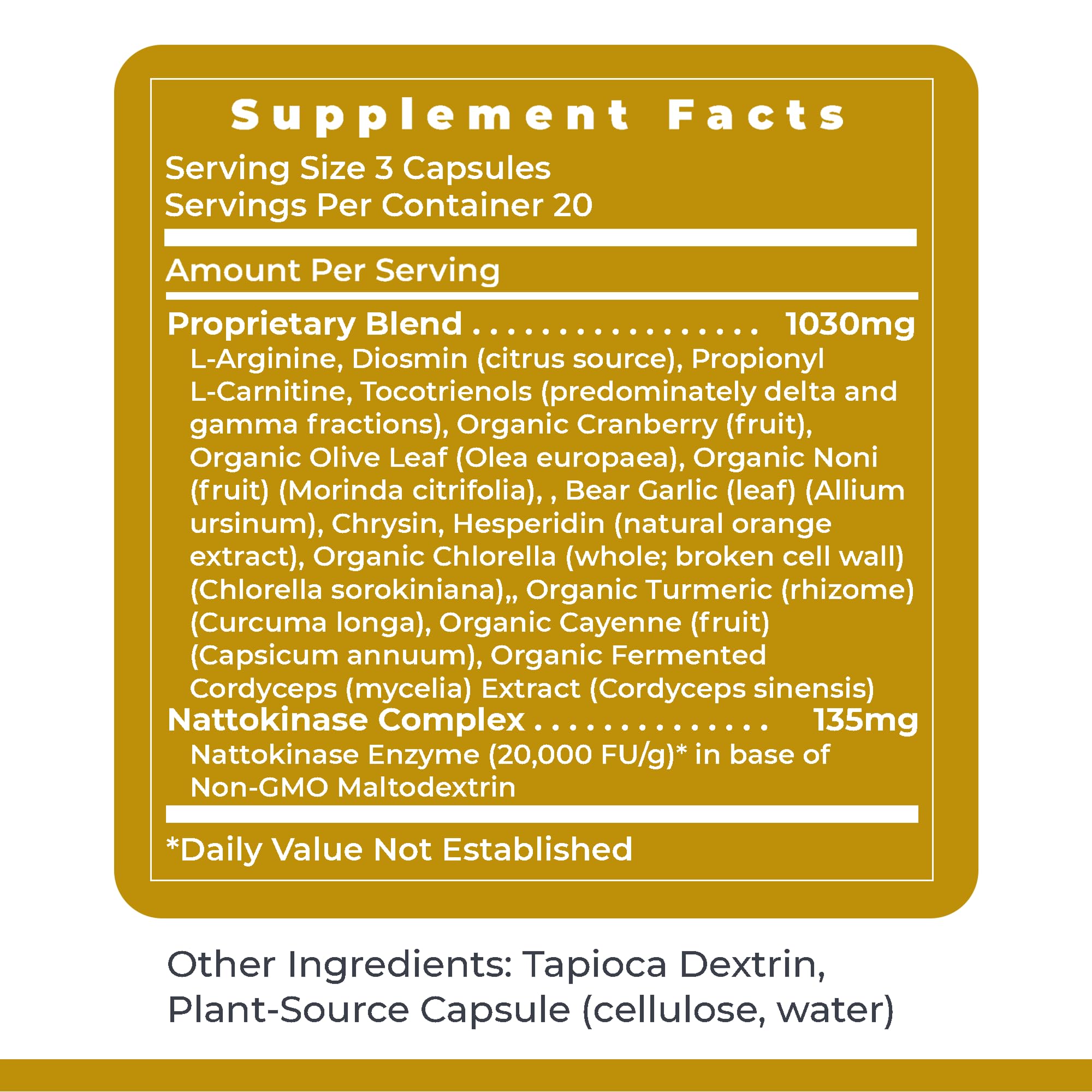 CircuZyme label detail highlights 60 vegetarian capsules for daily use.