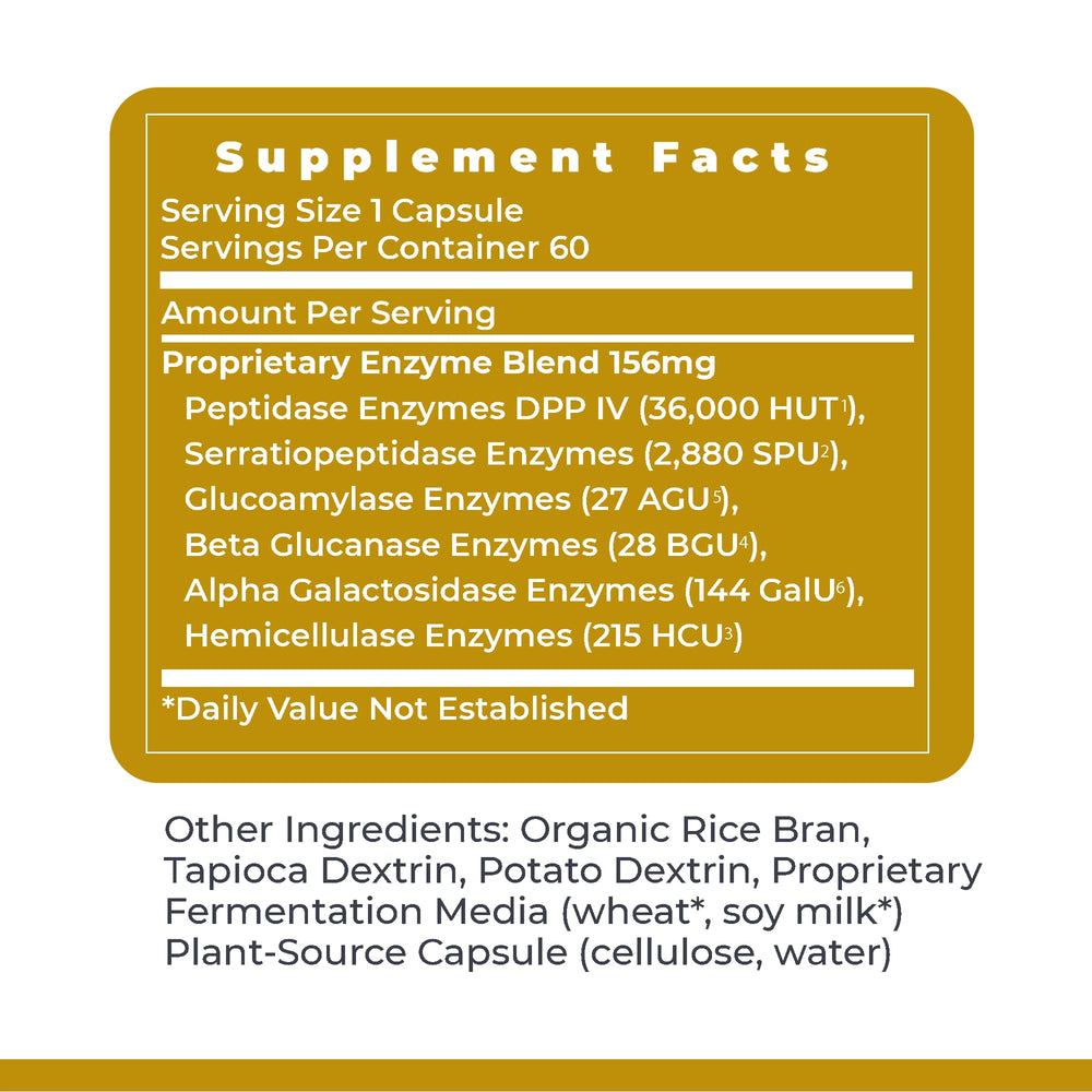 Digestase-SP packaging highlighting sustainable sourcing and quality