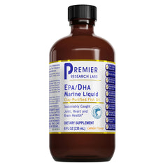 Premier Research Labs EPA/DHA Marine Liquid bottle for joint and heart support.